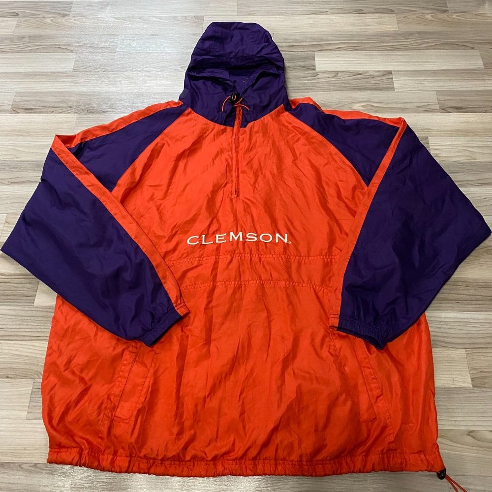 CLEMSON TIGERS Football Hoodie Windbreaker Rain Jacket Size XL